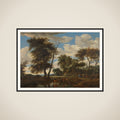 View of a village framed