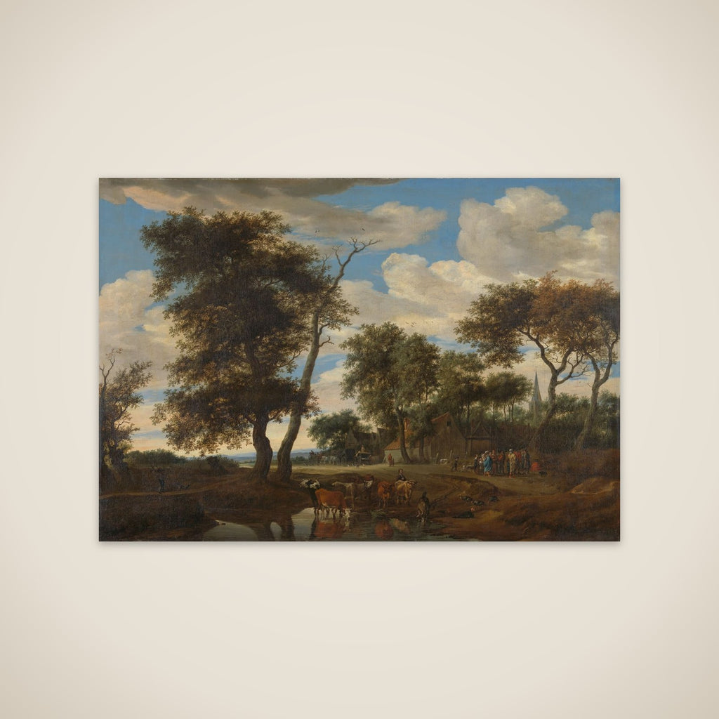 View of a village unframed print