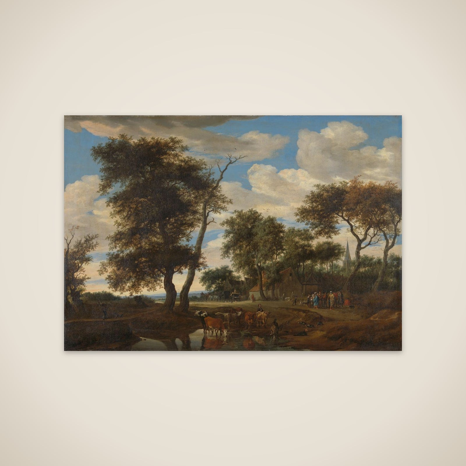 View of a village unframed print