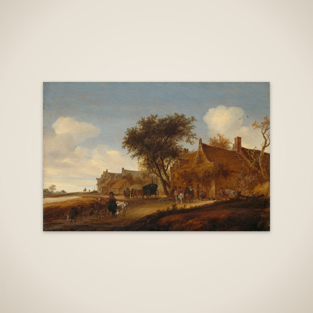 Landscape with Travellers before an Inn unframed print