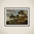 Landscape with Travellers before an Inn near a Watering Place framed