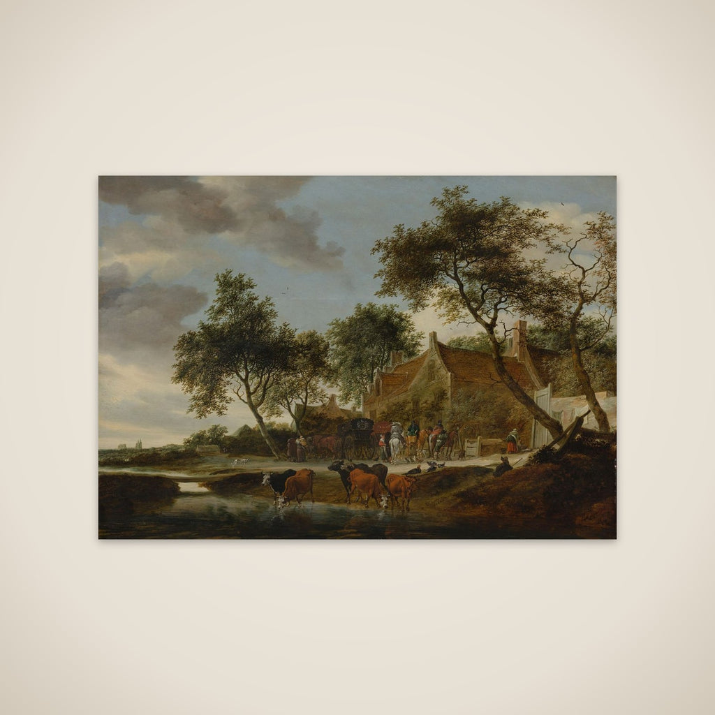 Landscape with Travellers before an Inn near a Watering Place unframed print