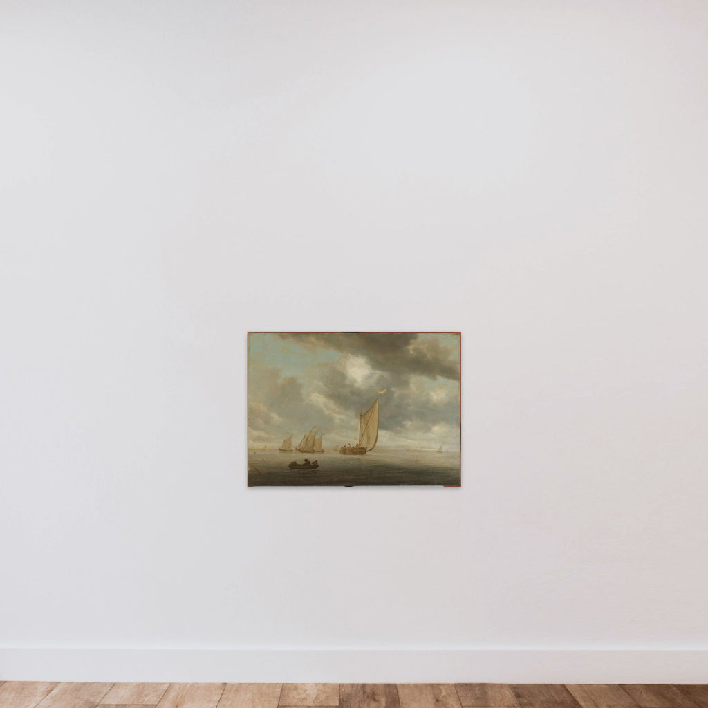 Sailing Vessels on an Inland Body of Water unframed — shown to scale