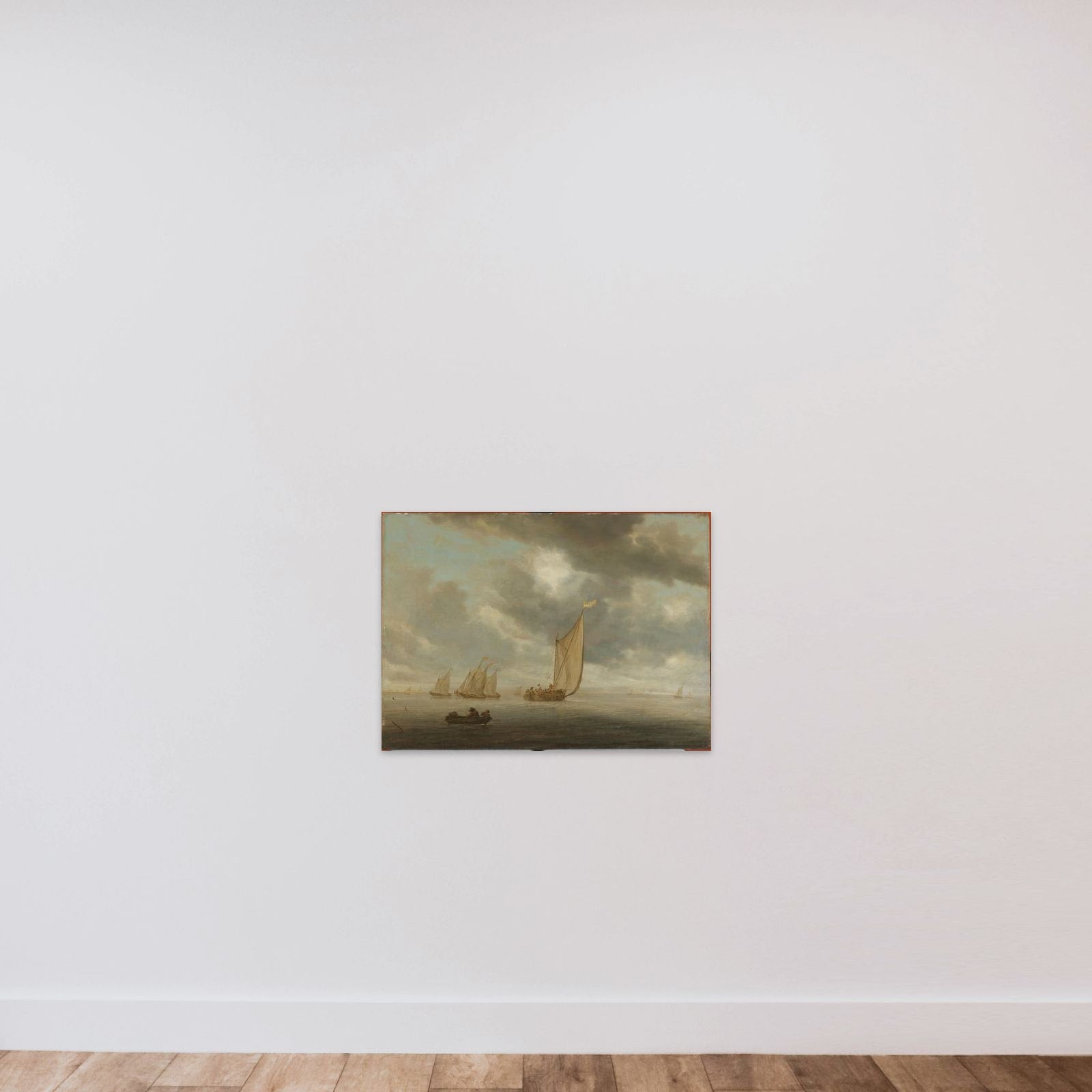 Sailing Vessels on an Inland Body of Water unframed — shown to scale