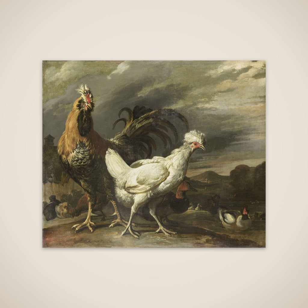 Cock, a Hen and other Poultry unframed print