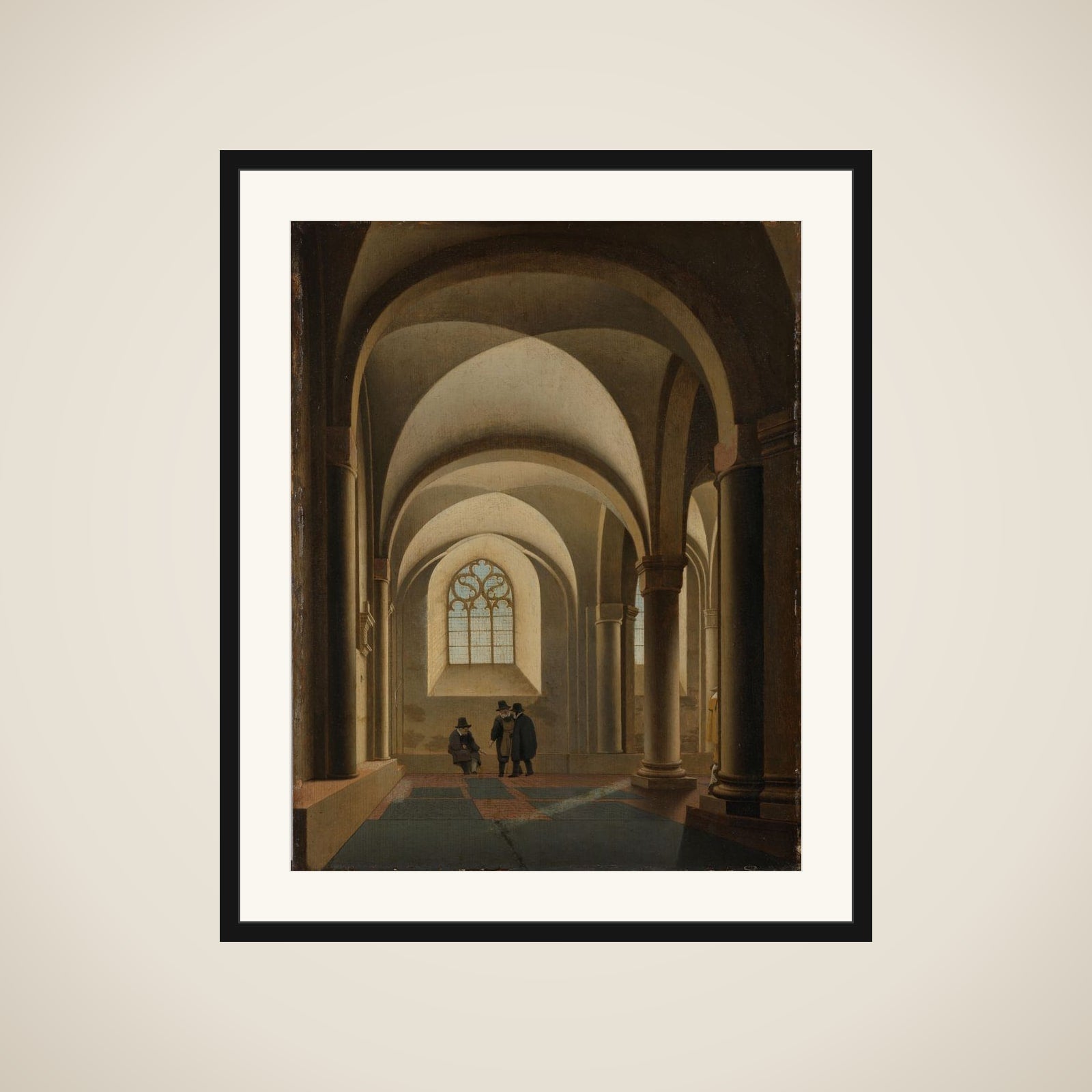 The Westernmost Bays of the South Aisle of the Mariakerk in Utrecht framed