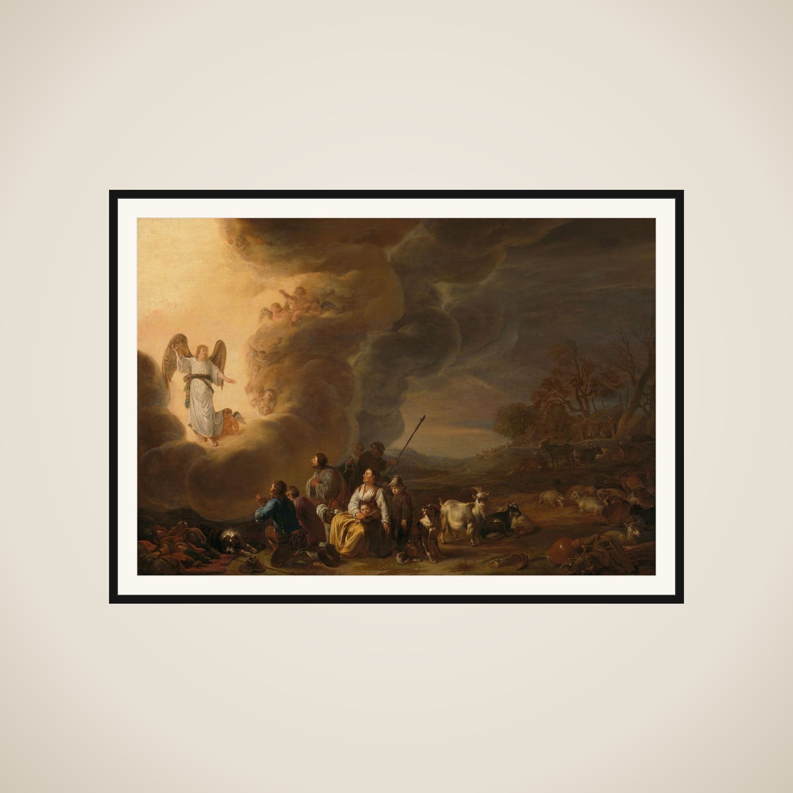 The Annunciation to the Shepherds framed