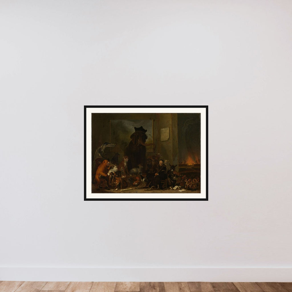 Satire on the Trial of Johan van Oldenbarnevelt framed — shown to scale