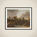 Landscape with a Herdsman, Cattle and Poultry framed