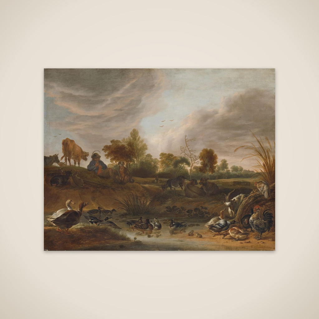 Landscape with a Herdsman, Cattle and Poultry unframed print