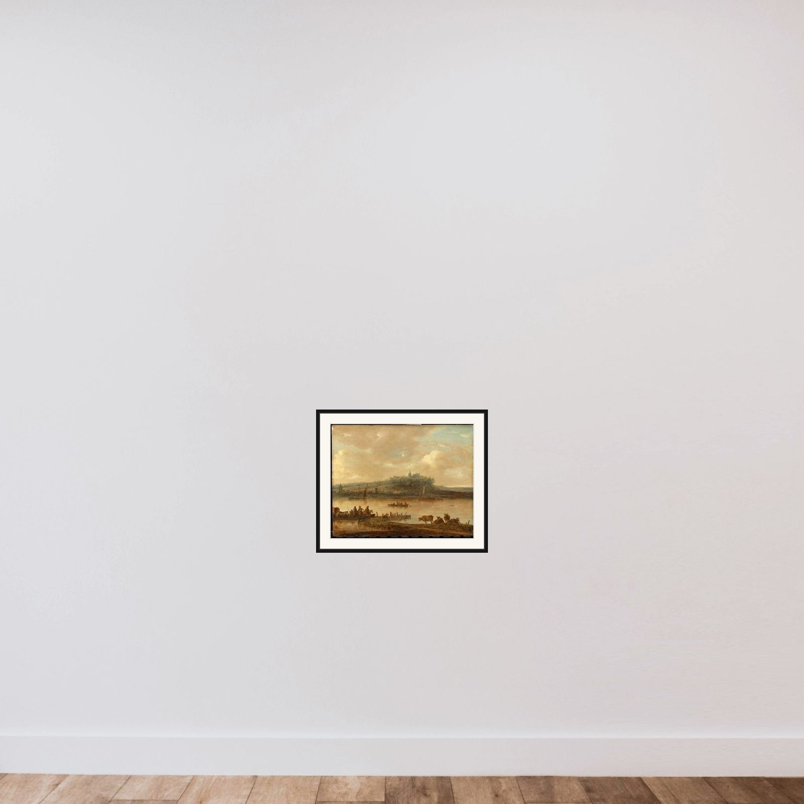 View of the Rhine and the Elterberg framed — shown to scale
