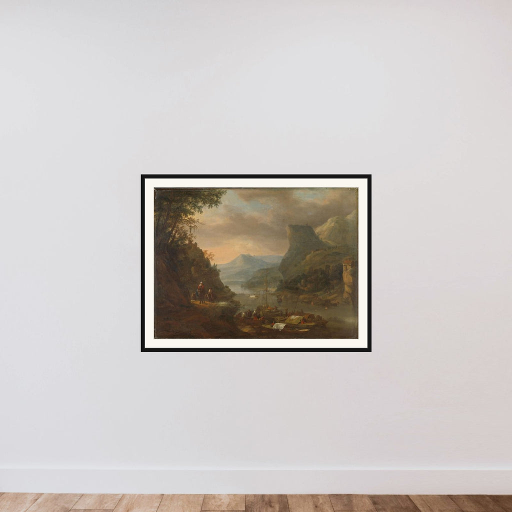 River View in a Mountainous Region framed — shown to scale