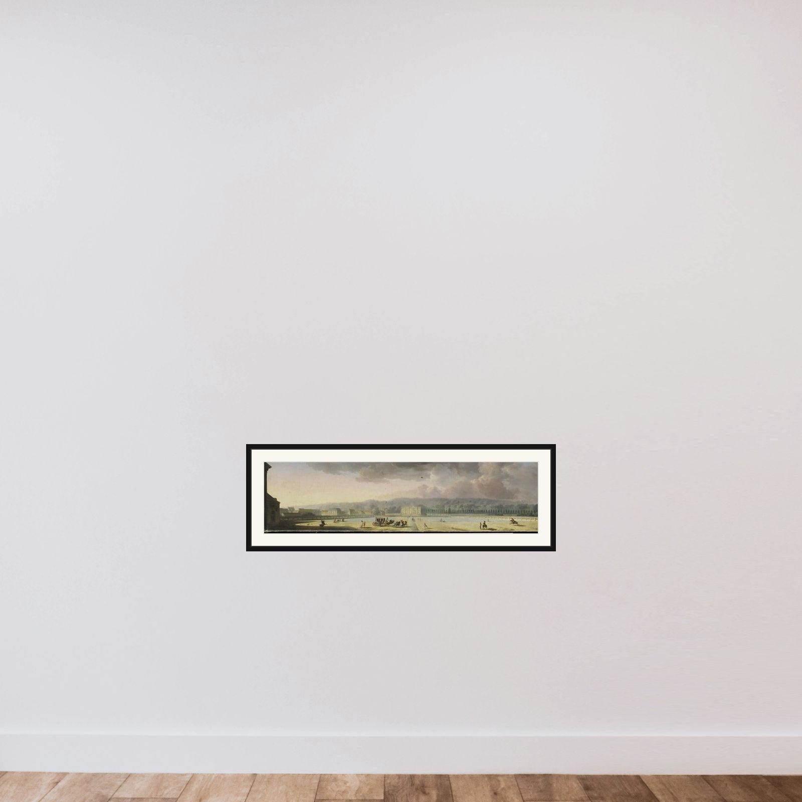 View of a Palace in a Hilly Landscape framed — shown to scale