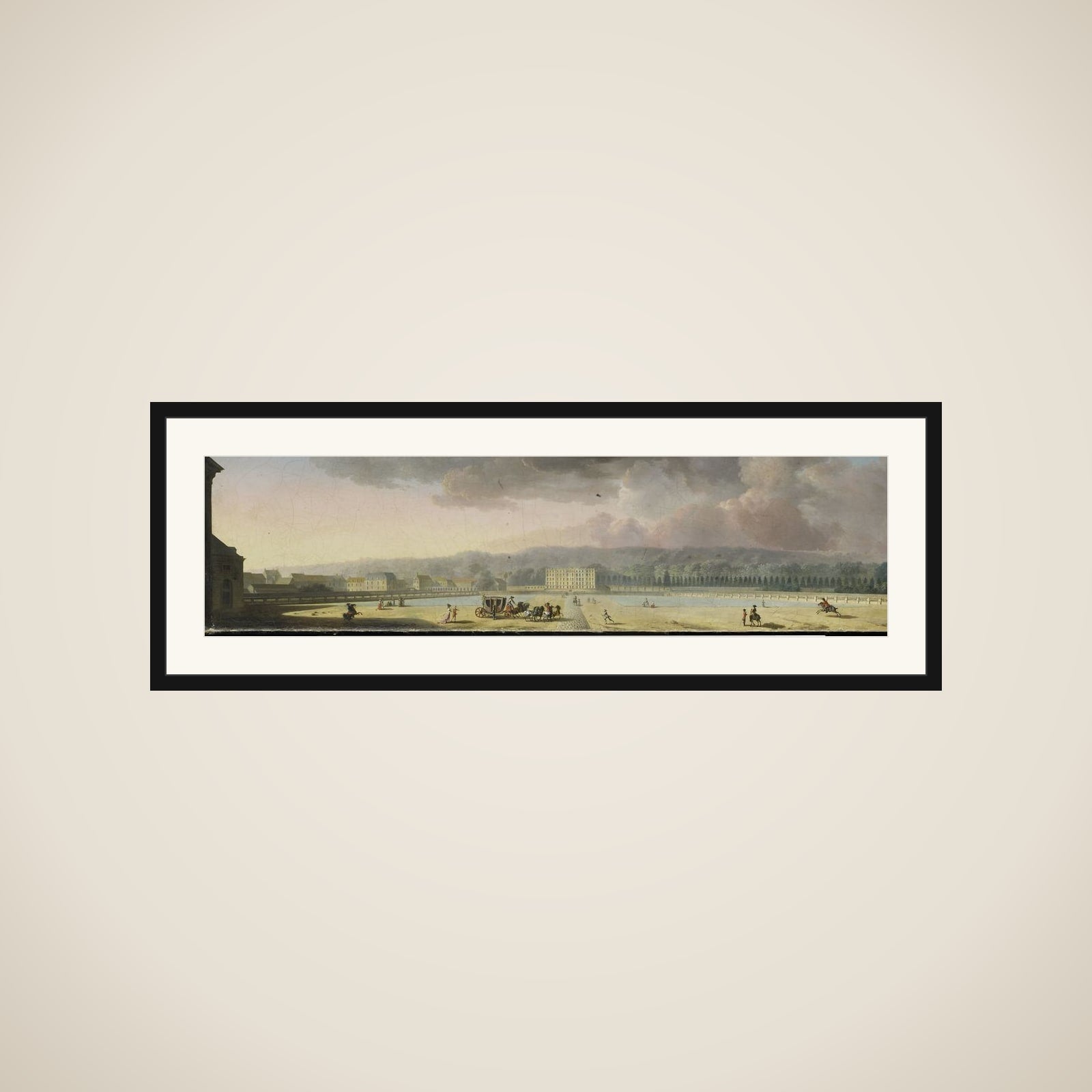 View of a Palace in a Hilly Landscape framed