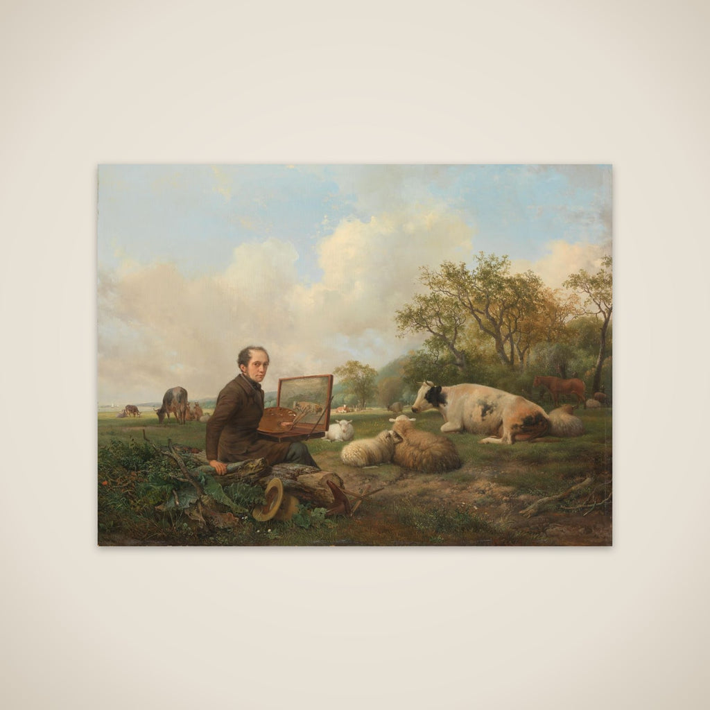 The Artist Painting a Cow in a Meadow unframed print