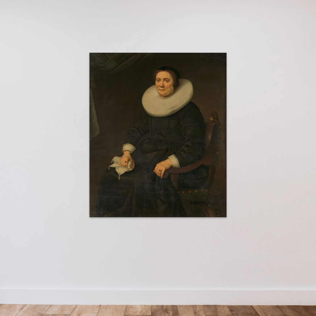 Portrait of a woman unframed — shown to scale