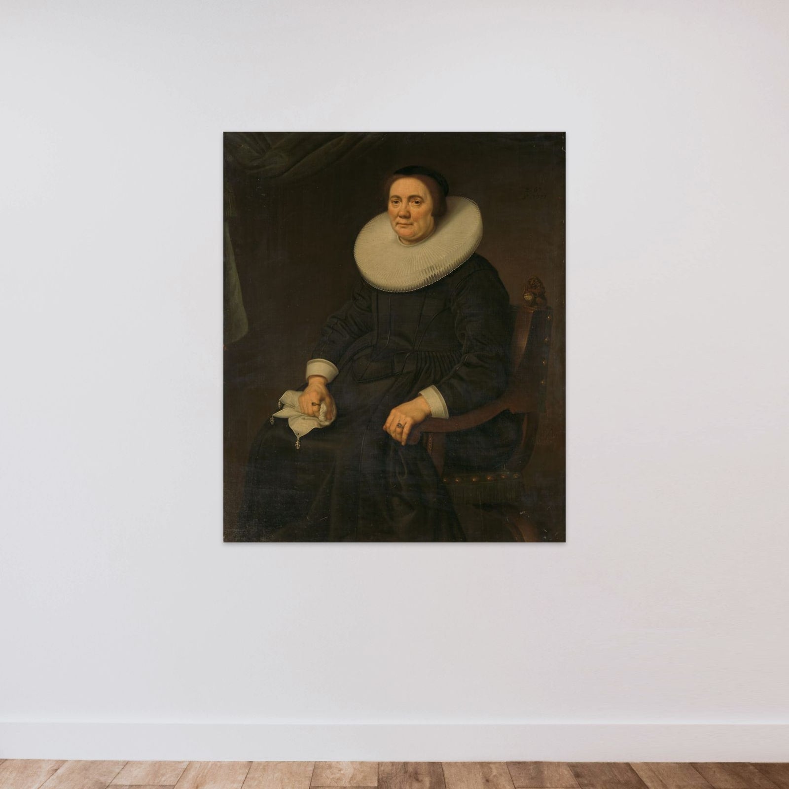 Portrait of a woman unframed — shown to scale