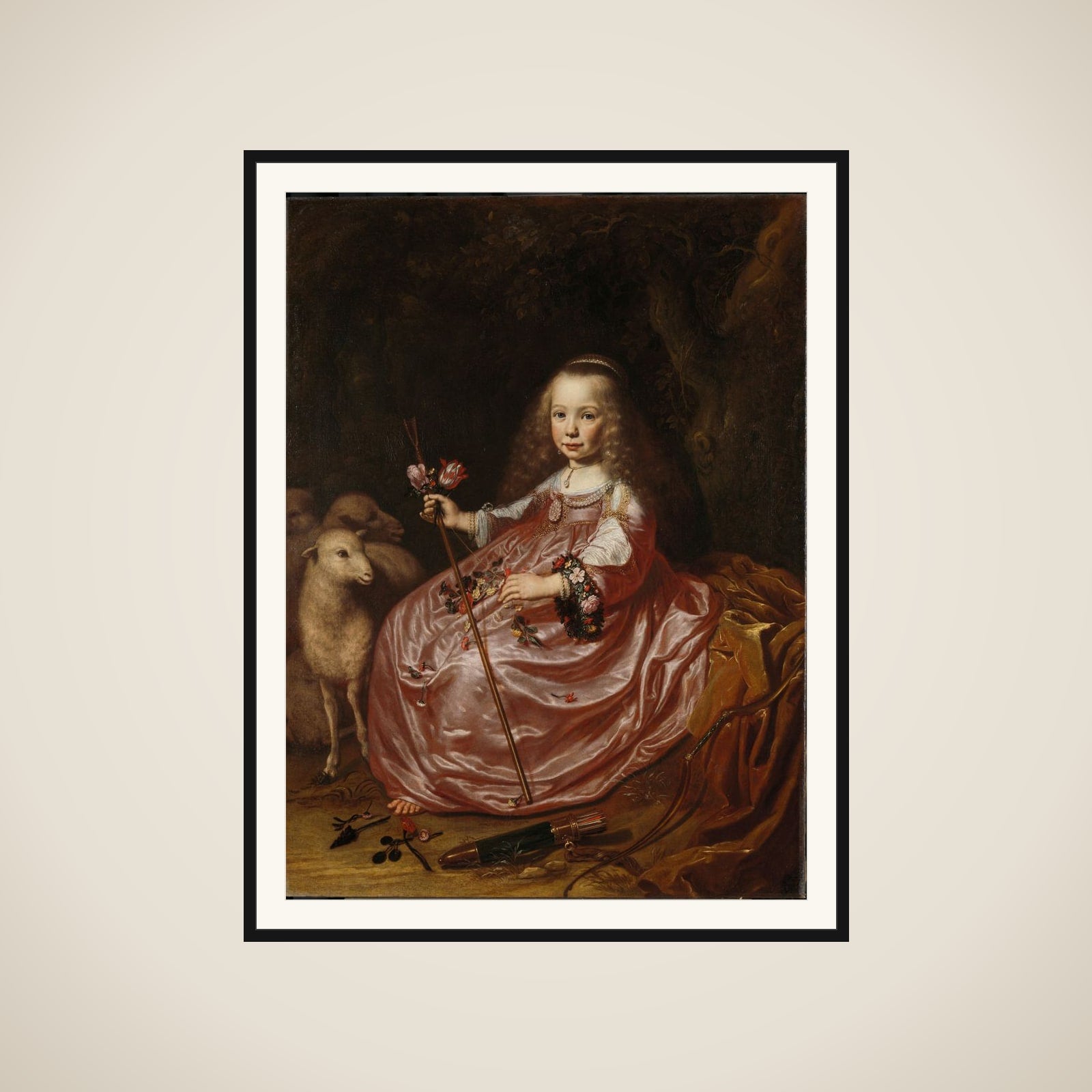 Portrait of a Young Girl, probably Anna de Bye (1636-1713) framed