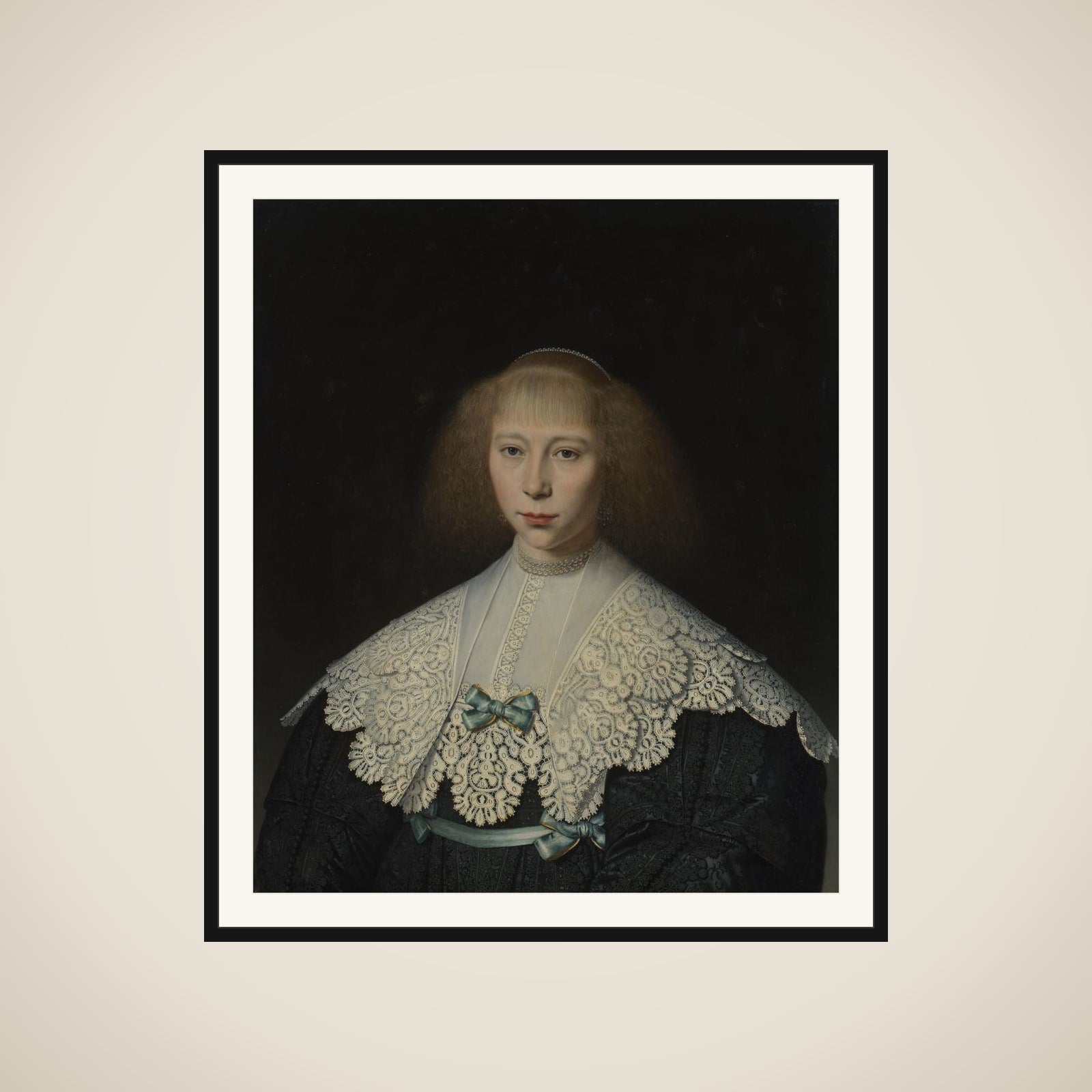 Portrait of Agatha Geelvinck (1617-1638) framed