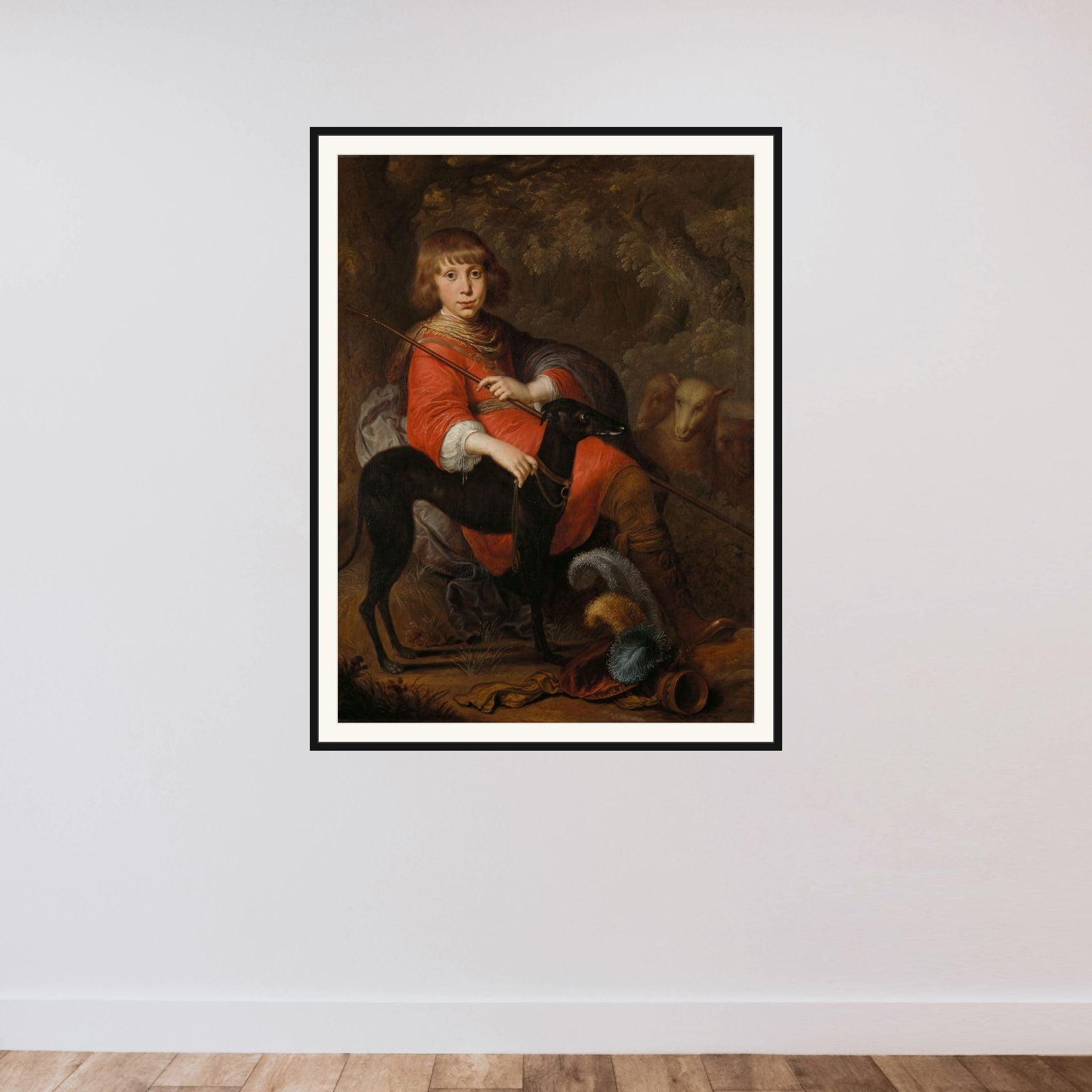 Portrait of Martinus Alewijn (1634-1684) framed — shown to scale