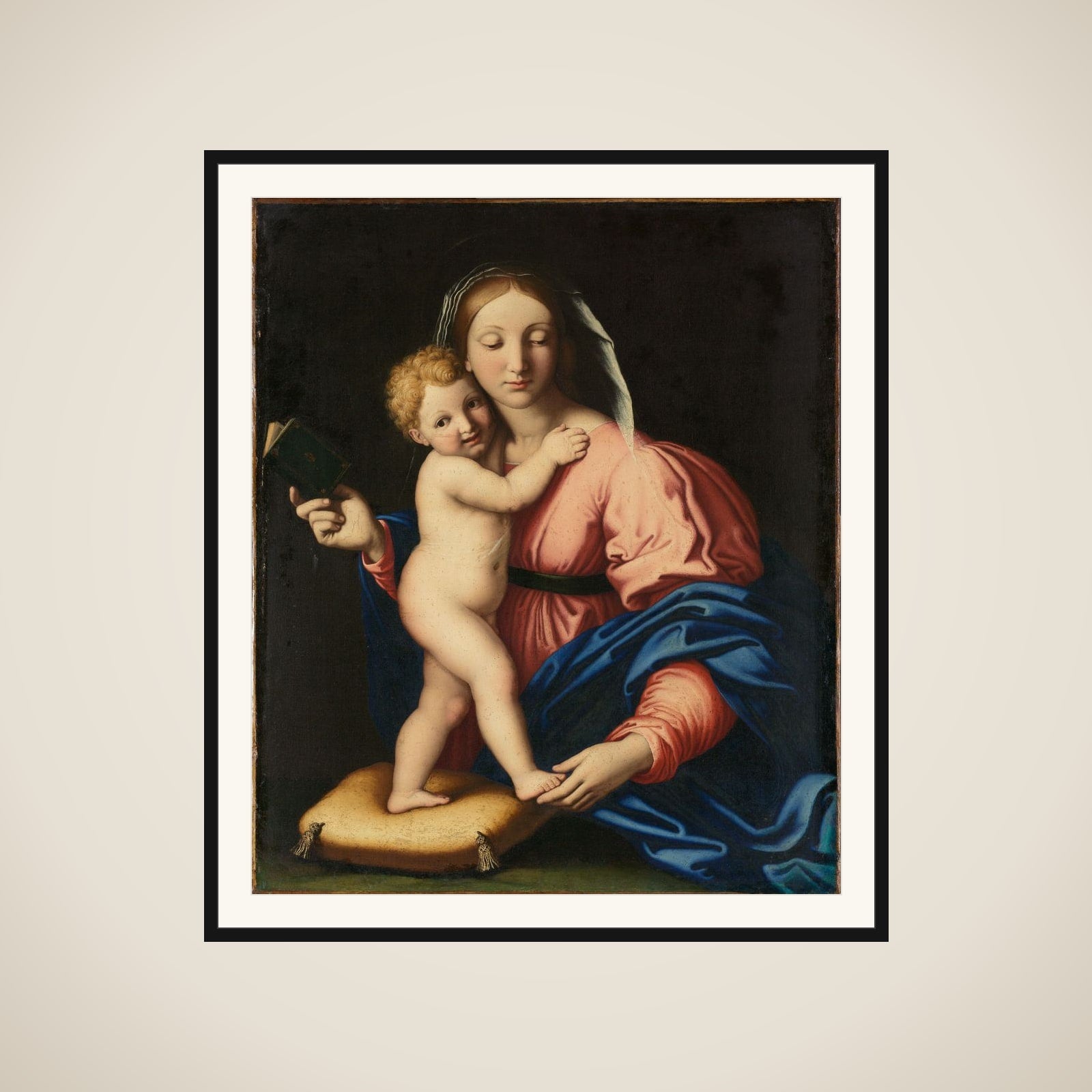 Virgin and Child framed