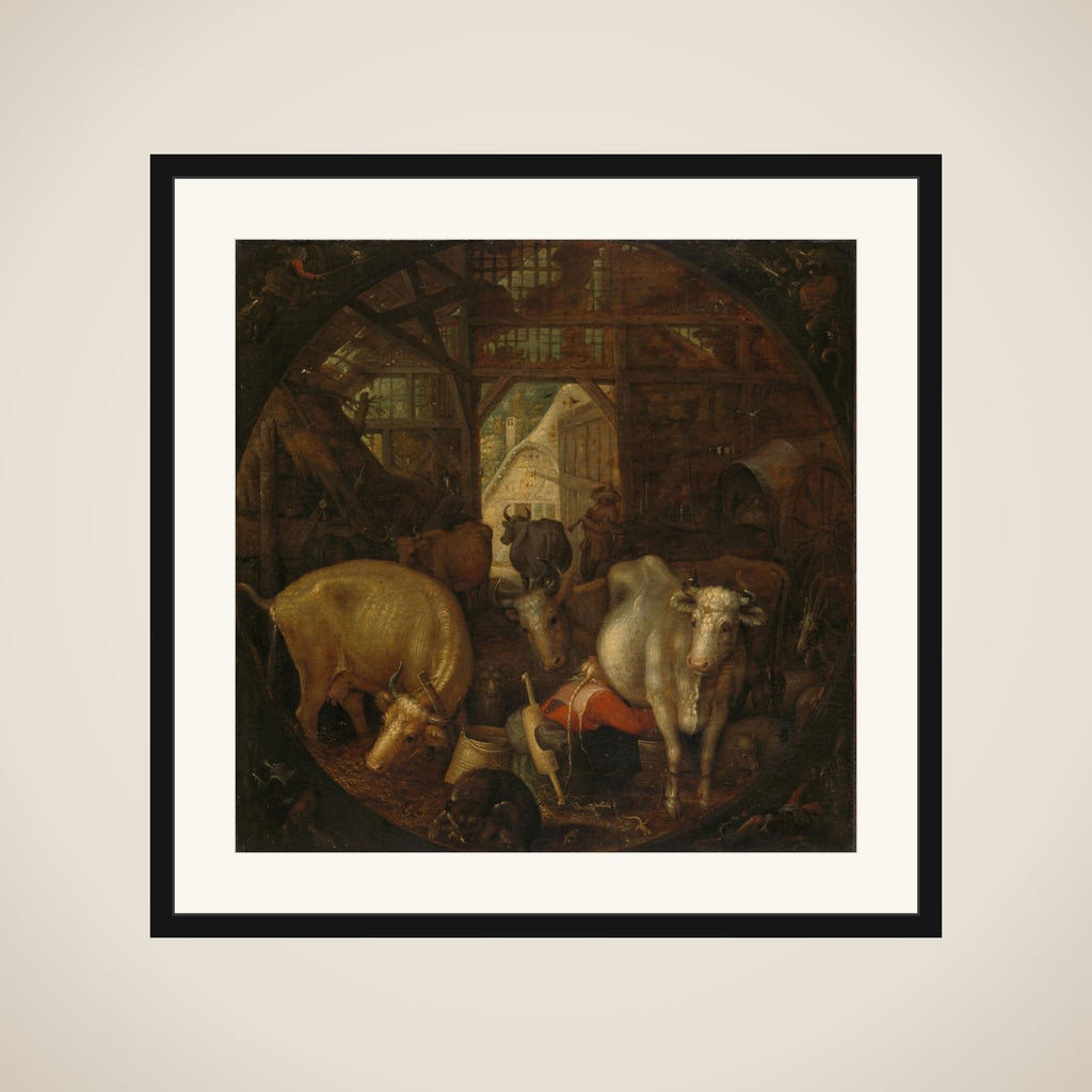 Cows in a Stable; Witches in the Four Corners framed