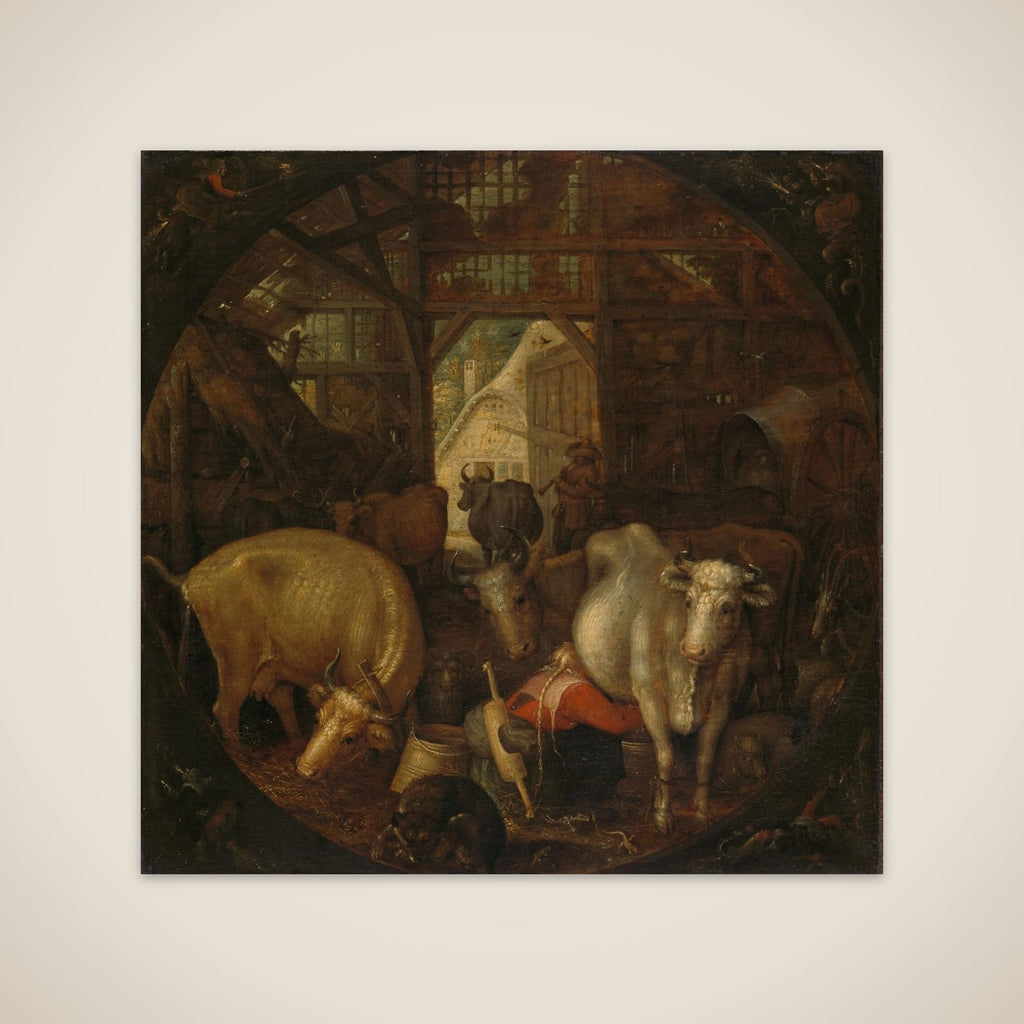 Cows in a Stable; Witches in the Four Corners unframed print