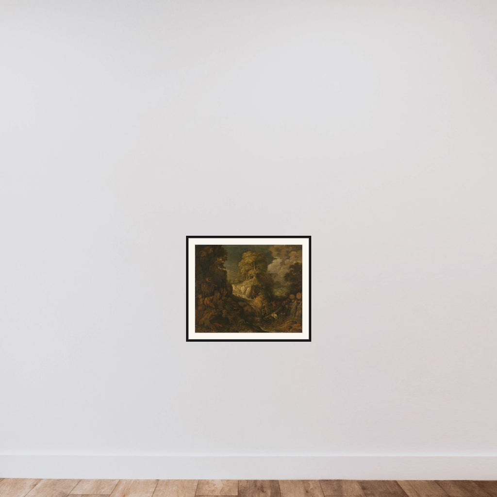 Elijah fed by the ravens framed — shown to scale