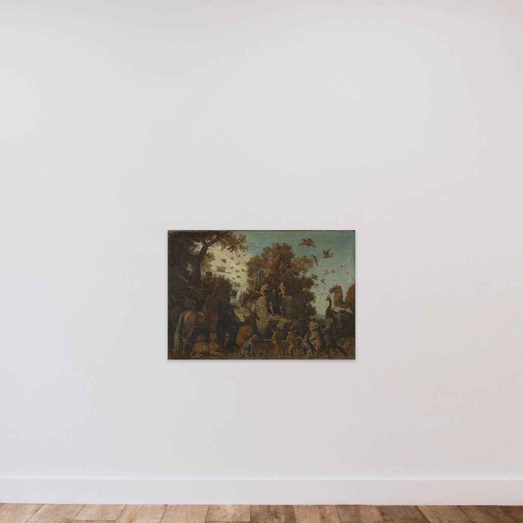 The poet crowned by two apes at the feast of the animals unframed — shown to scale