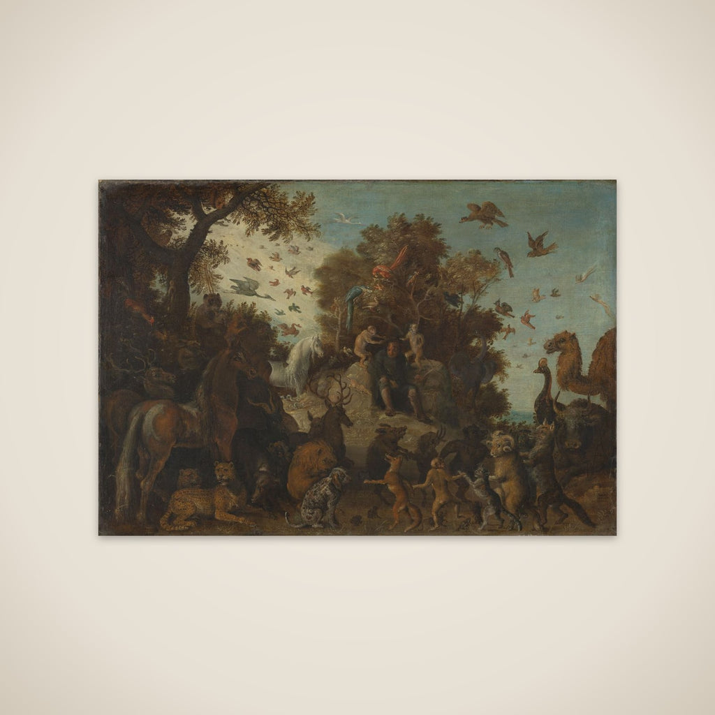 The poet crowned by two apes at the feast of the animals unframed print