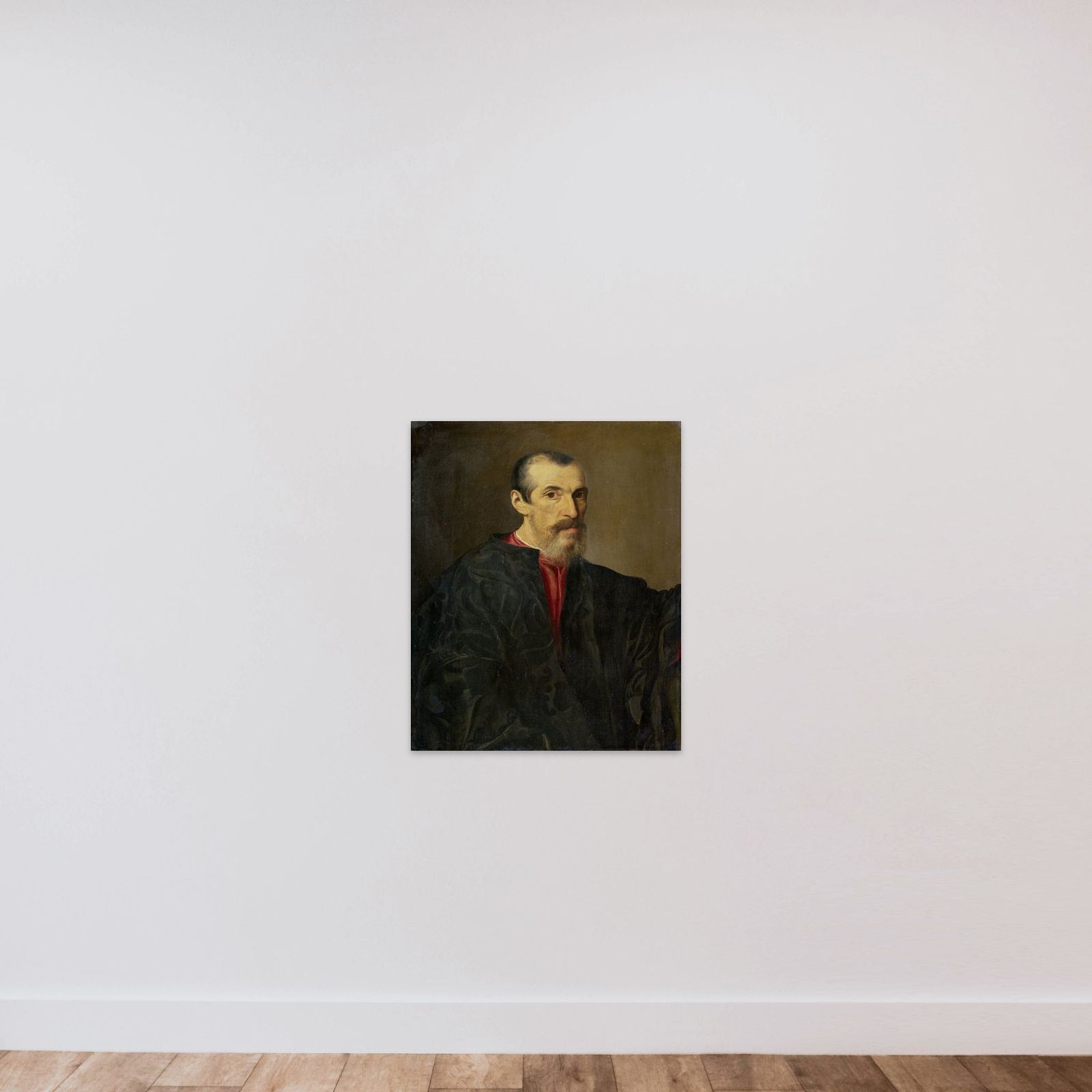 Portrait of a Man unframed — shown to scale