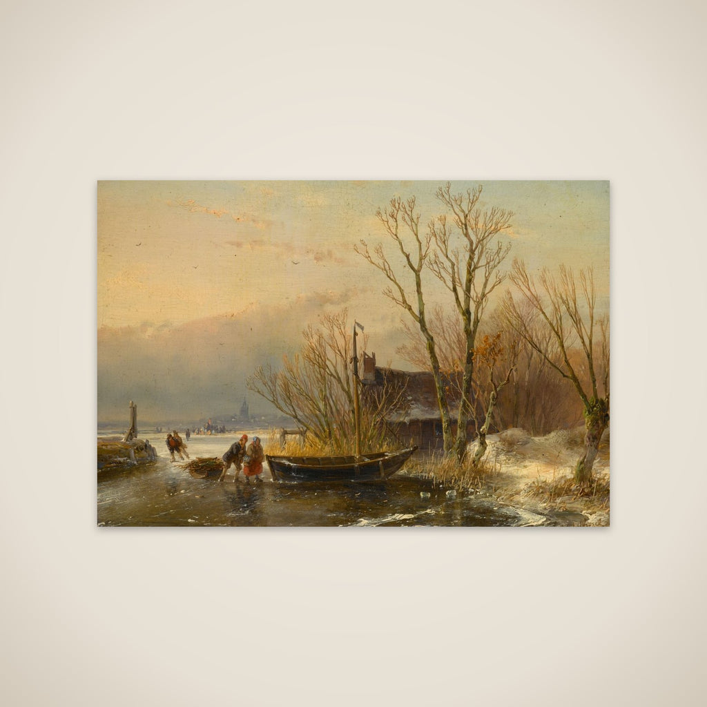 Winter Scene on the Ice with Wood Gatherers unframed print
