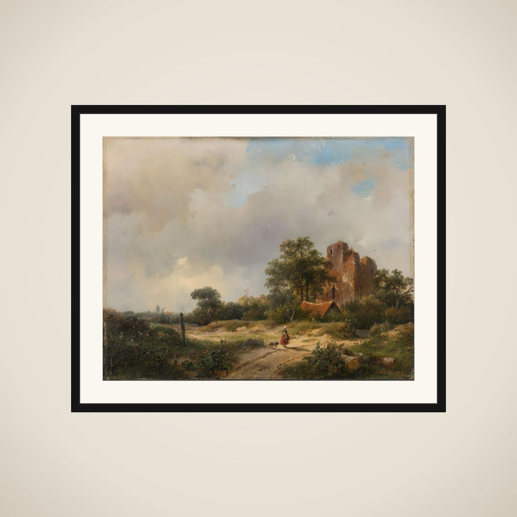 Landscape with the Ruins of Brederode Castle in Santpoort framed