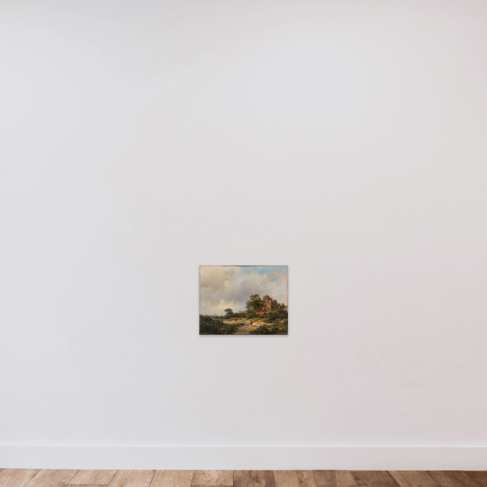 Landscape with the Ruins of Brederode Castle in Santpoort unframed — shown to scale