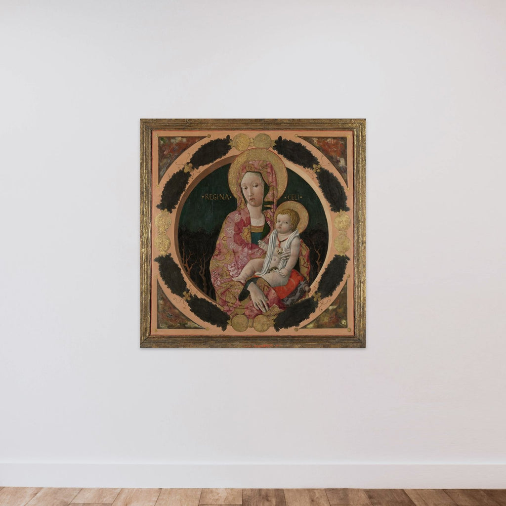 Virgin and Child unframed — shown to scale