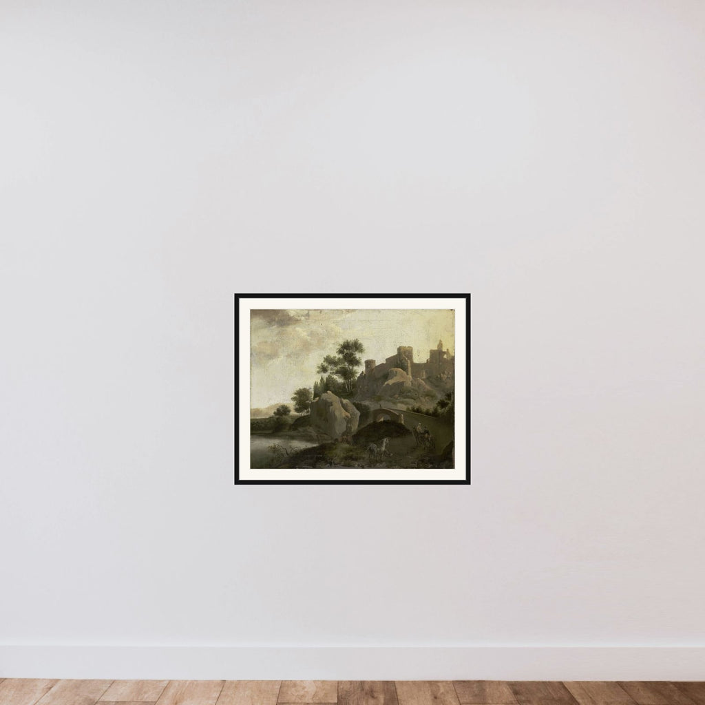 Italian Landscape framed — shown to scale