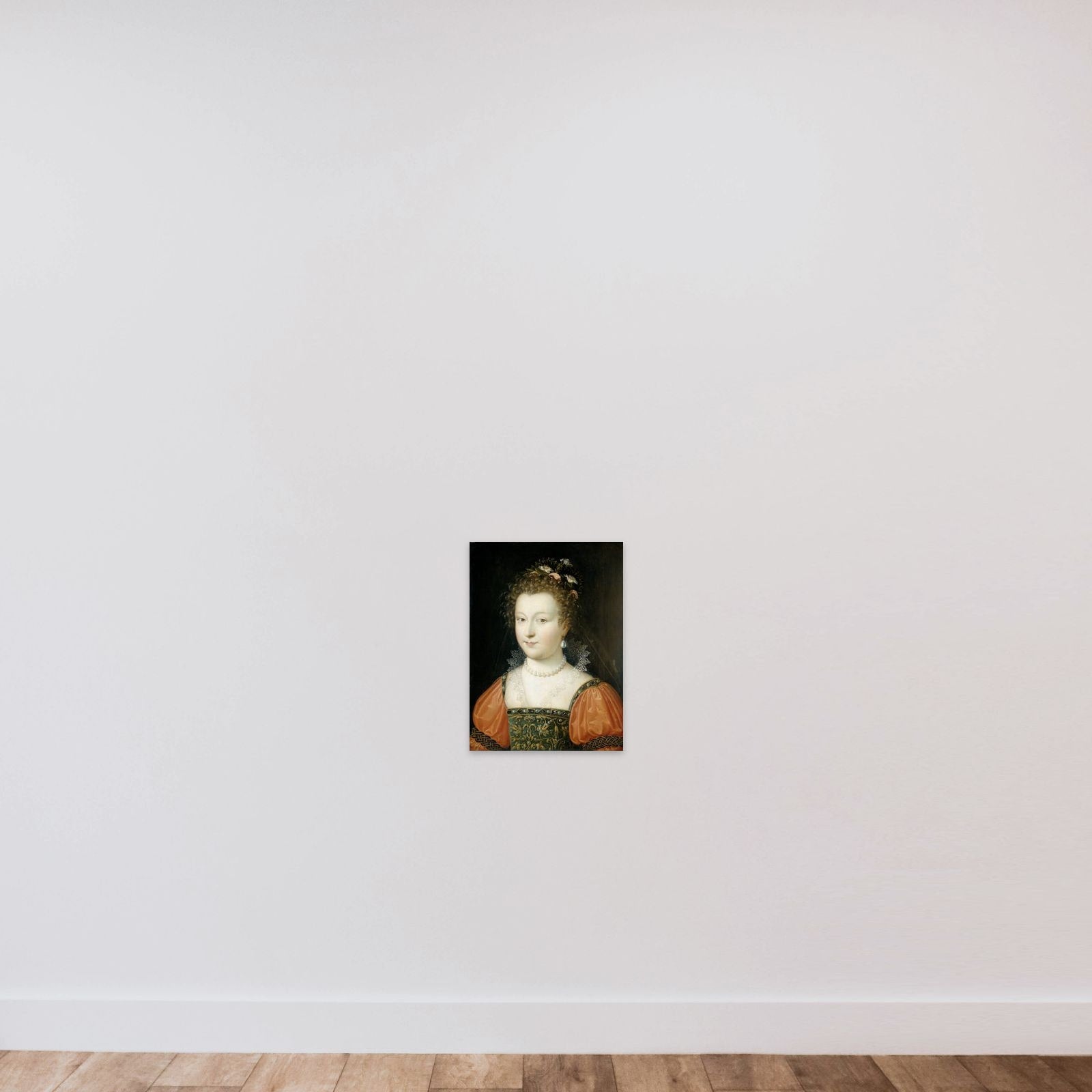 Portrait of a Woman (previously identified as Queen Elizabeth I) unframed — shown to scale