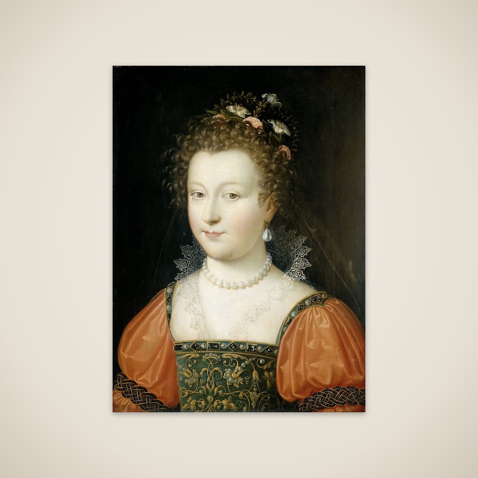 Portrait of a Woman (previously identified as Queen Elizabeth I) unframed print
