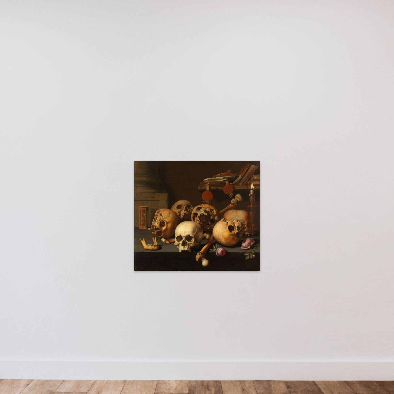 Vanitas Still Life unframed — shown to scale
