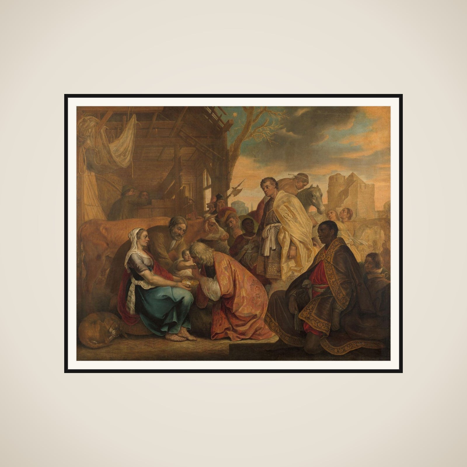 The adoration of the Magi framed