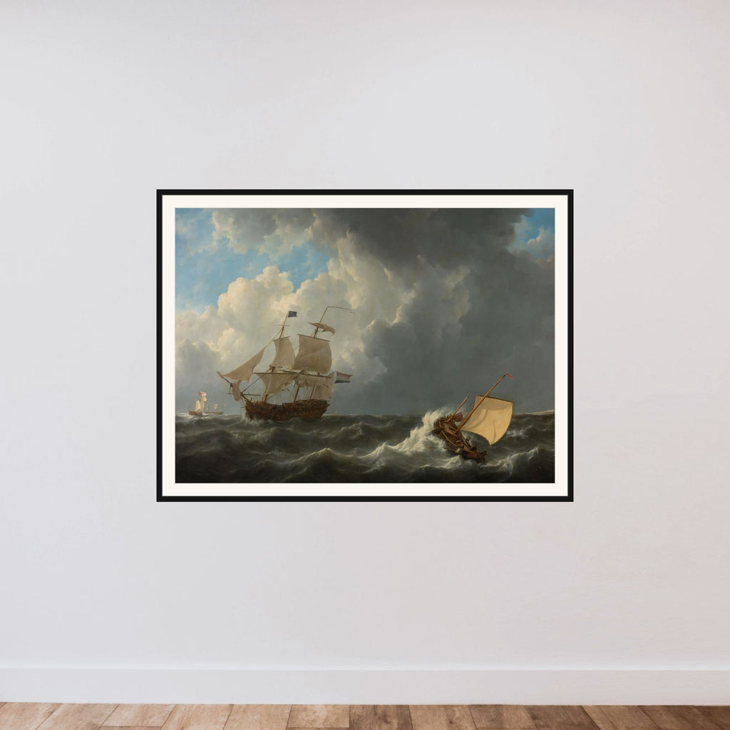 Ships in a Turbulent Sea framed — shown to scale