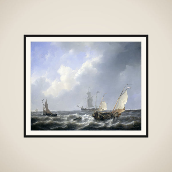 Seascape from the Zeeland Waters, near the Island of Schouwen framed