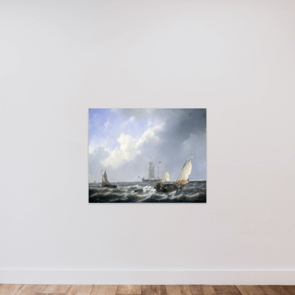 Seascape from the Zeeland Waters, near the Island of Schouwen unframed — shown to scale