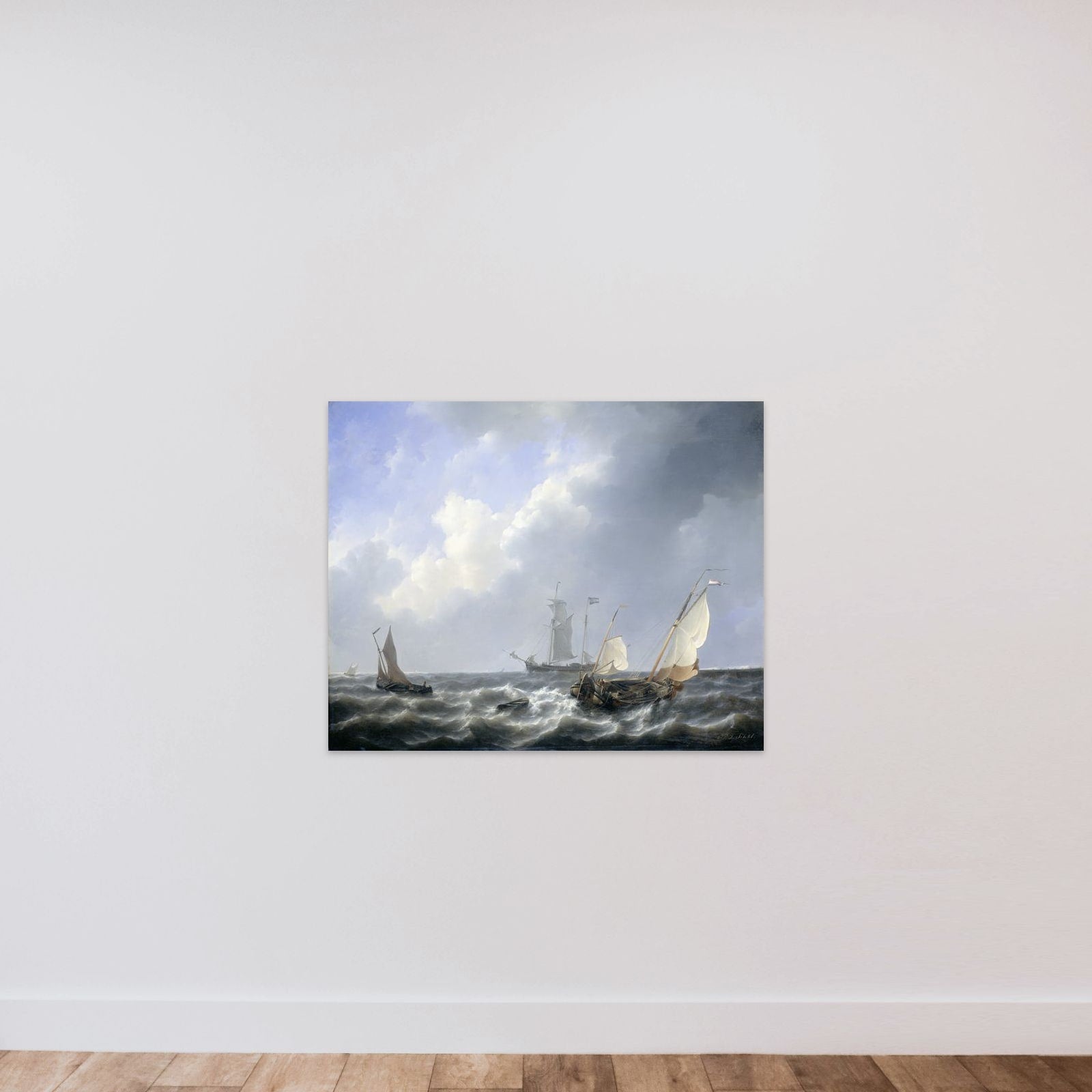 Seascape from the Zeeland Waters, near the Island of Schouwen unframed — shown to scale