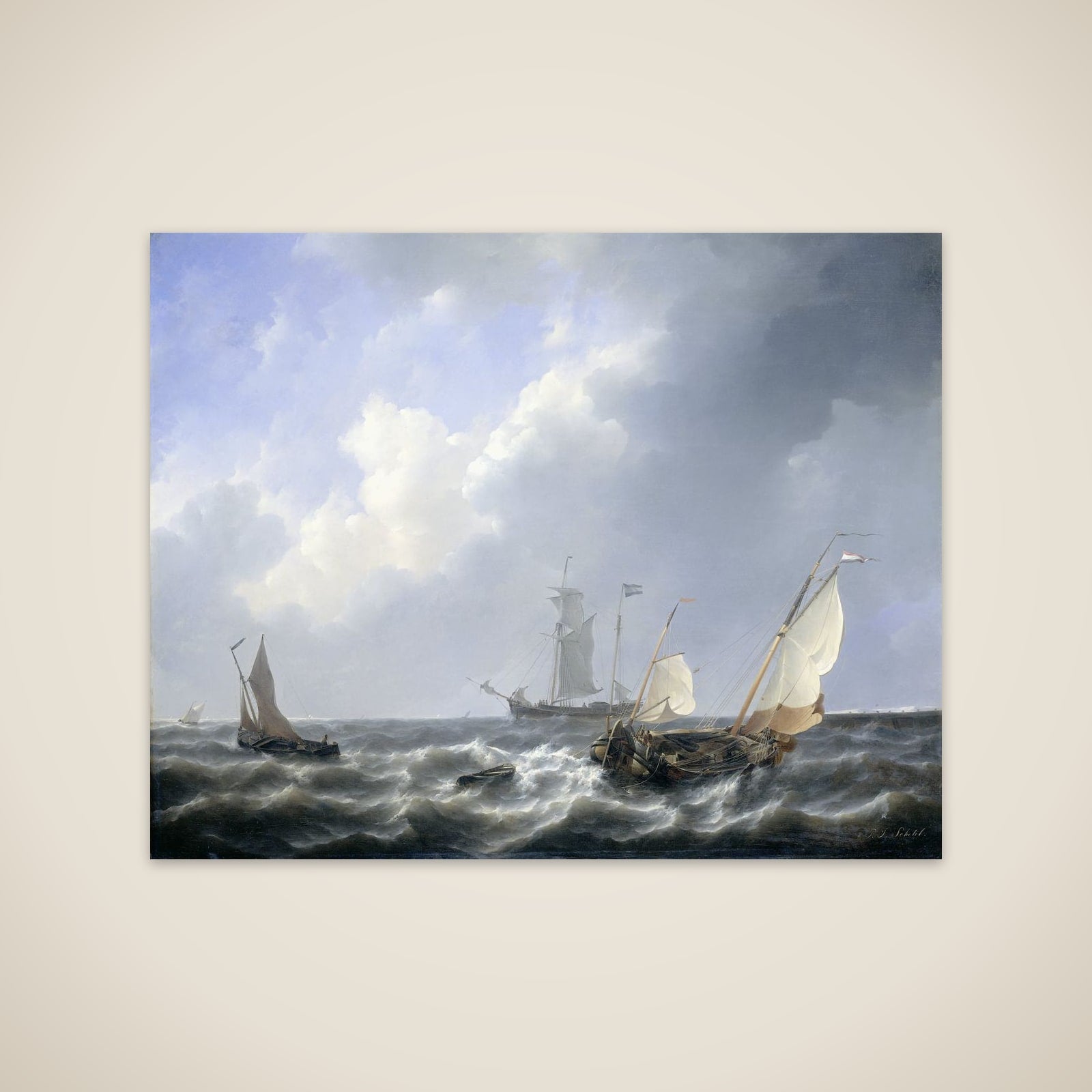 Seascape from the Zeeland Waters, near the Island of Schouwen unframed print