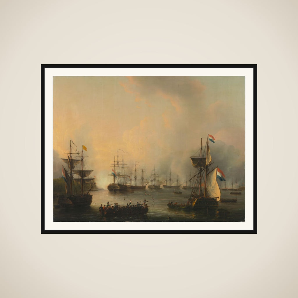 The Bombardment of Palembang, Sumatra, 24 June 1821 framed