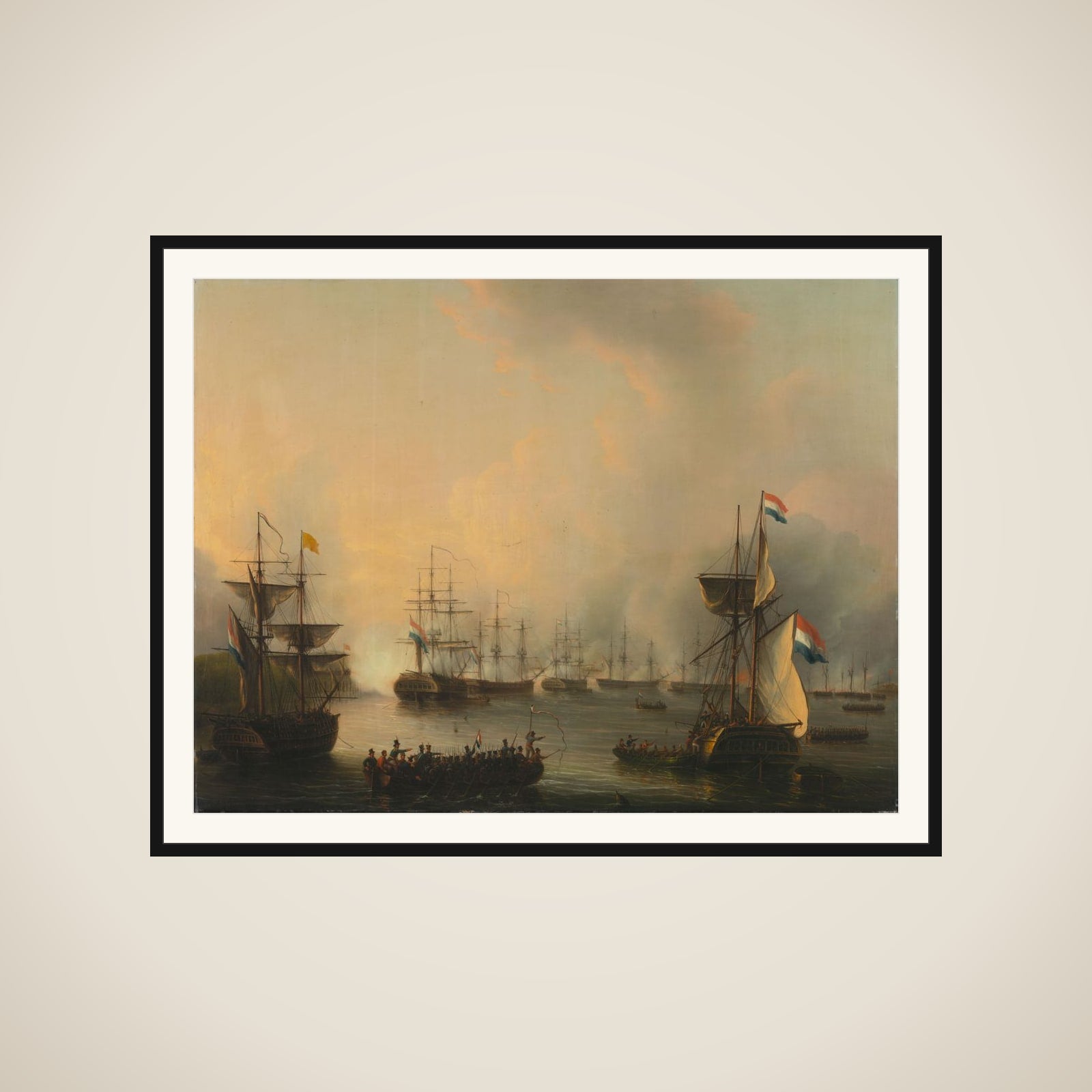 The Bombardment of Palembang, Sumatra, 24 June 1821 framed