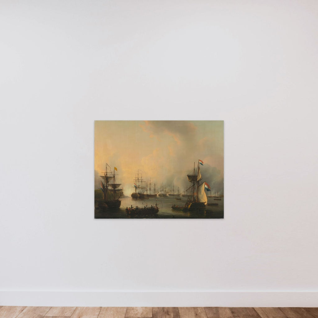 The Bombardment of Palembang, Sumatra, 24 June 1821 unframed — shown to scale