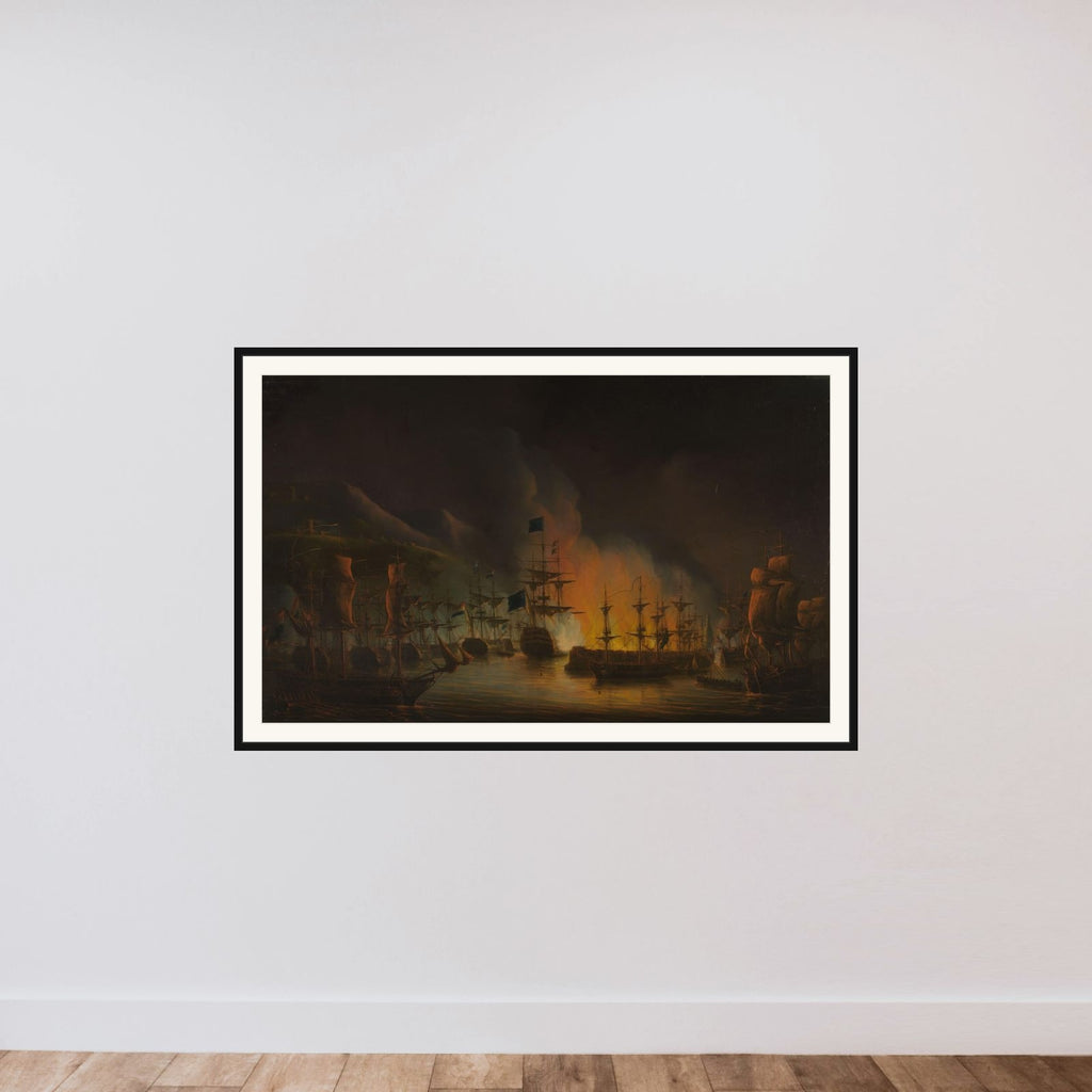 The Bombardment of Algiers (26-27 August 1816) framed — shown to scale