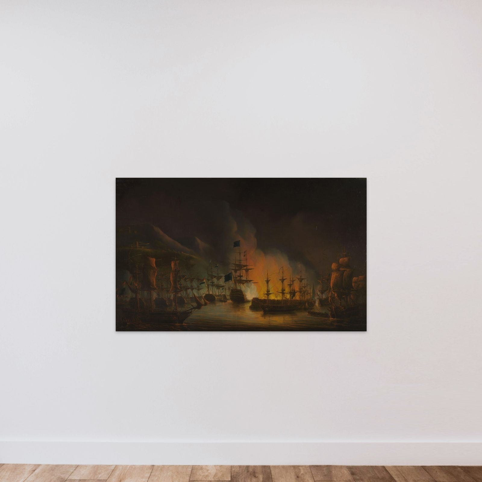 The Bombardment of Algiers (26-27 August 1816) unframed — shown to scale